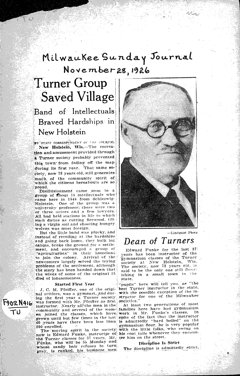  Source: Milwaukee Sunday Journal Topics: Immigrants Date: 1926-11-28