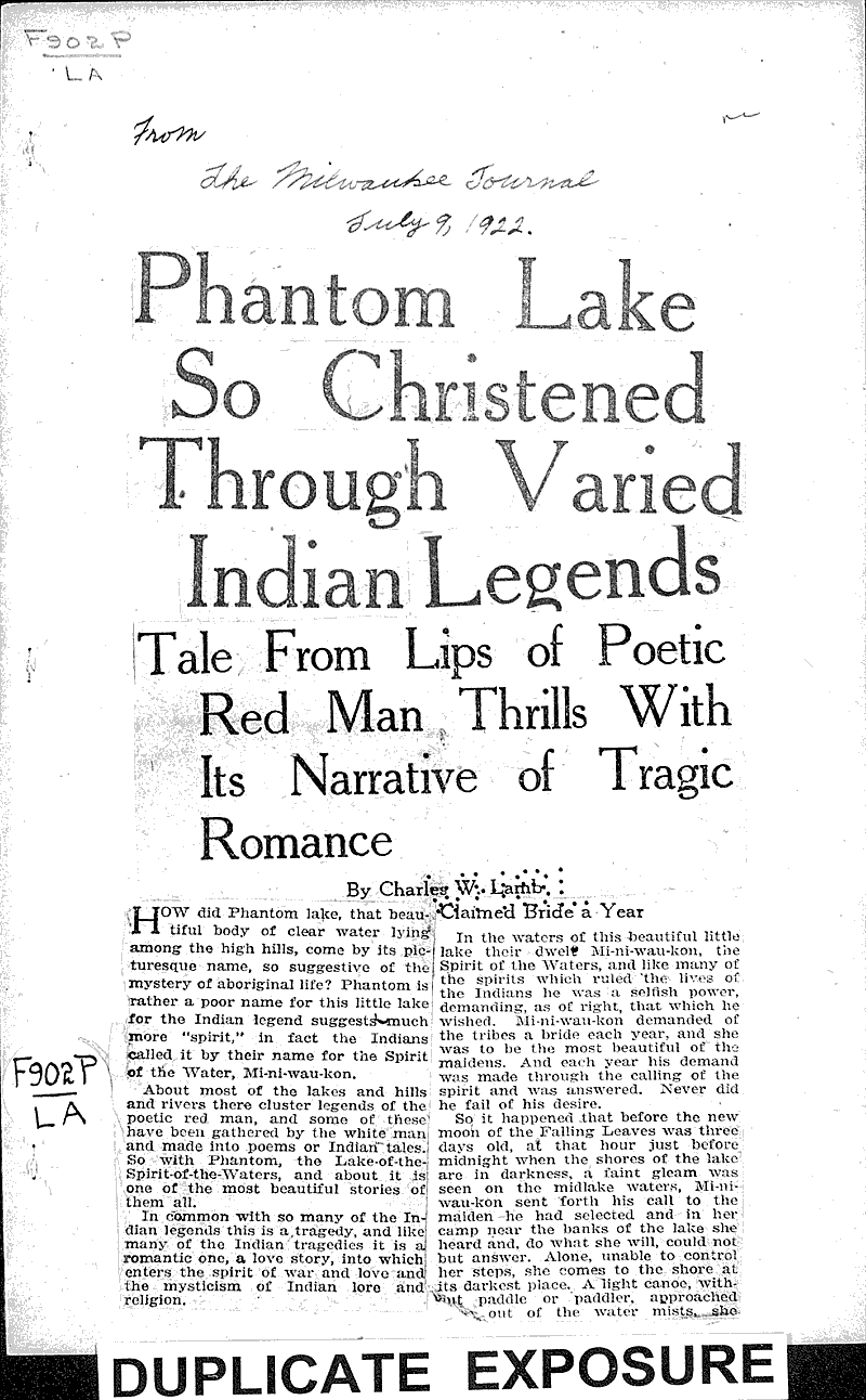  Source: Milwaukee Journal Date: 1922-07-09