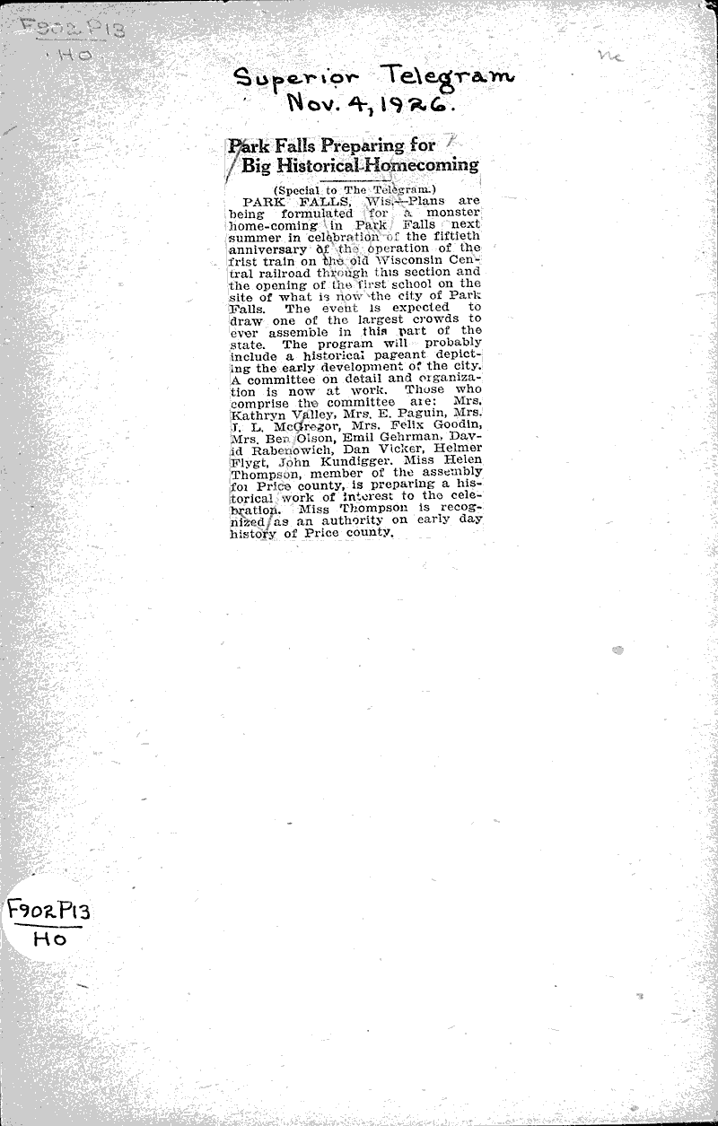  Source: Superior Telegram Date: 1926-11-04