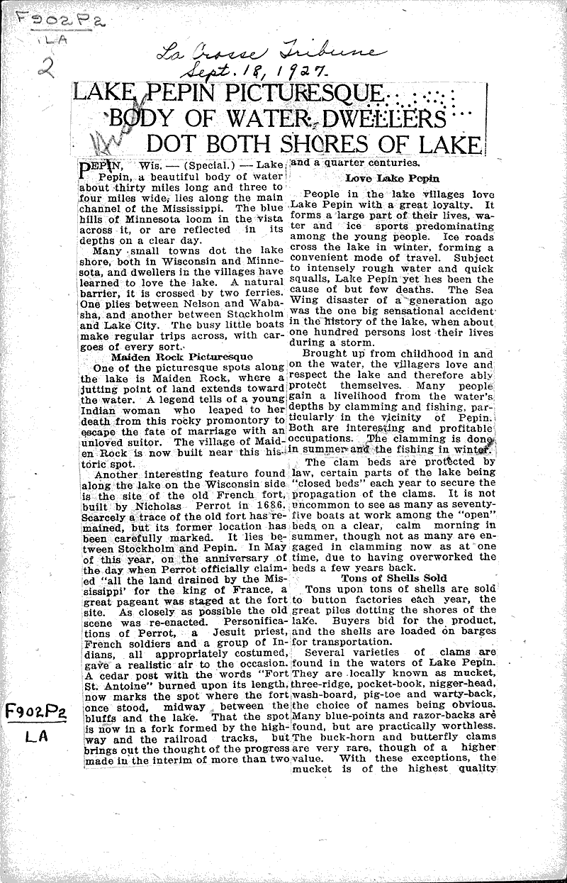  Source: La Crosse Tribune Date: 1927-09-18