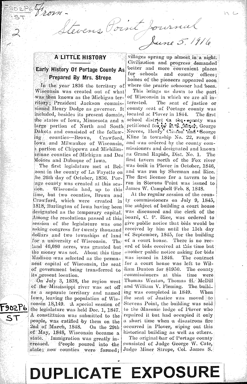  Source: Stevens Point Journal Topics: Government and Politics Date: 1915-08-31