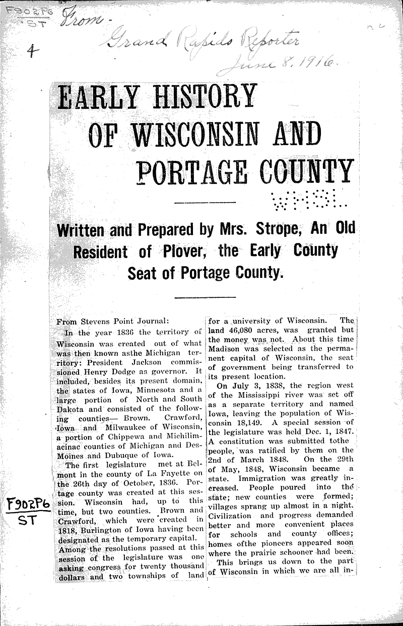  Source: Grand Rapids Reporter Topics: Government and Politics Date: 1916-06-08