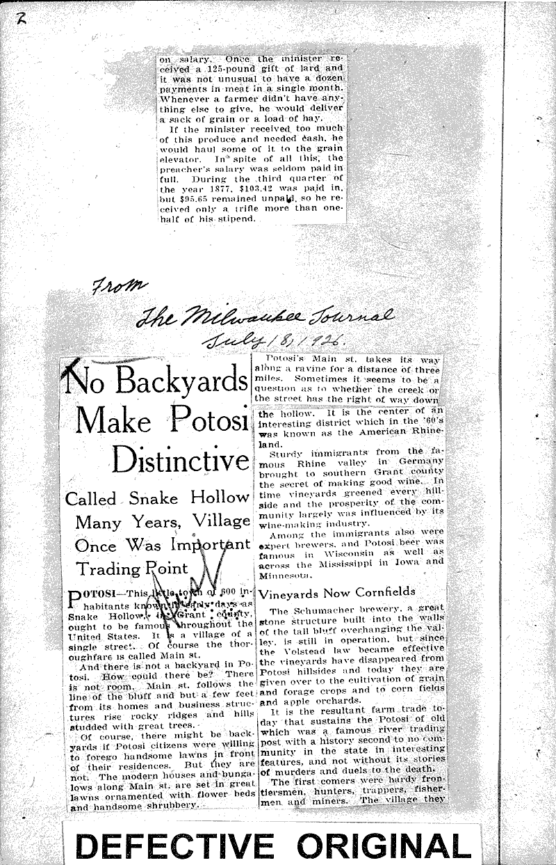  Source: Milwaukee Journal Topics: Immigrants Date: 1926-07-11
