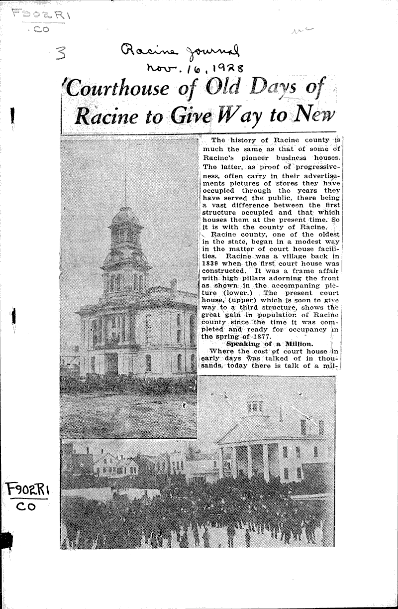  Source: Racine Journal Topics: Architecture Date: 1928-11-16