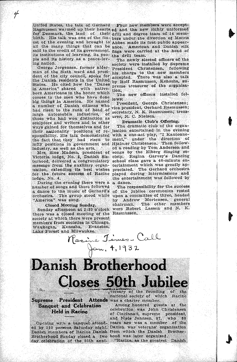  Source: Racine Journal-News Topics: Social and Political Movements Date: 1932-01-04