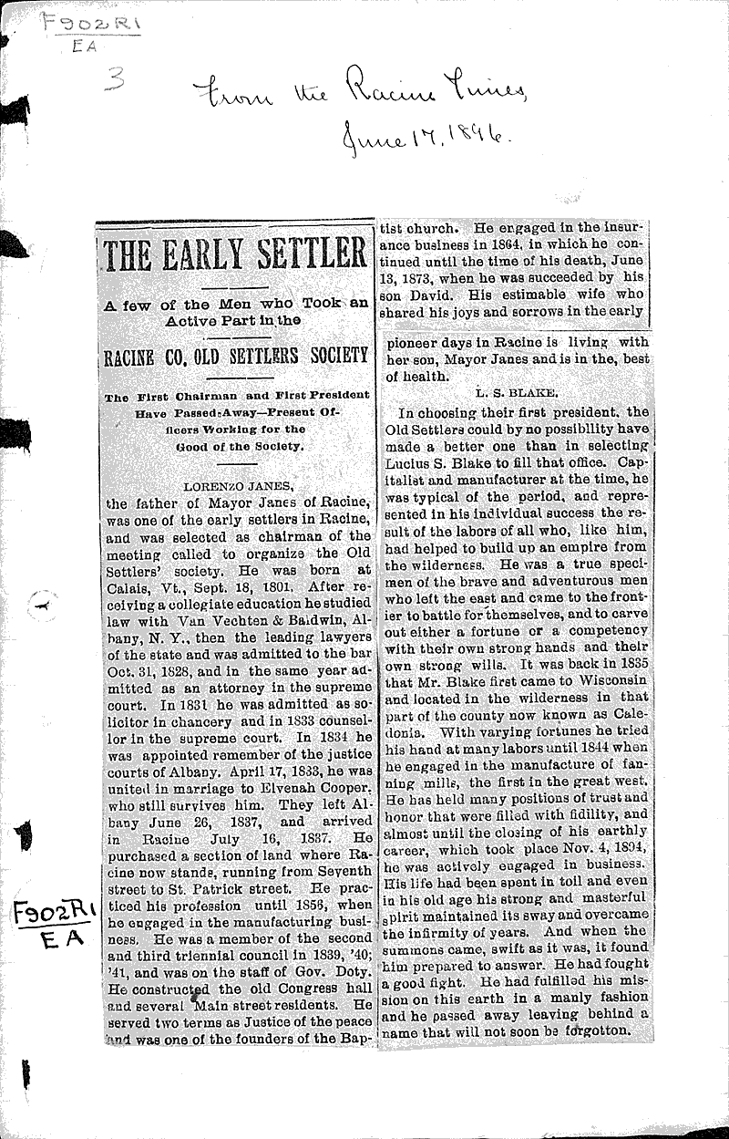  Source: Racine Times Date: 1896-06-17