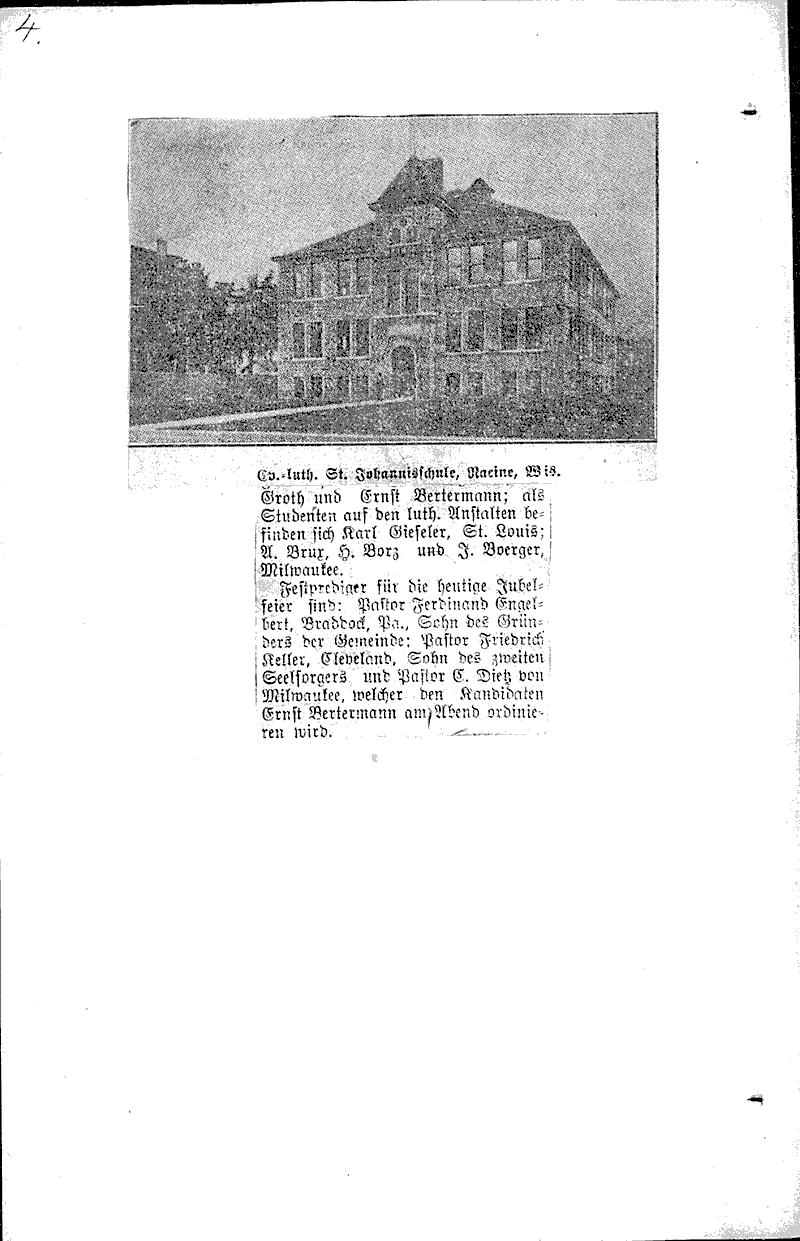  Source: Milwaukee Sonntagspost Topics: Church History Date: 1912-06-30