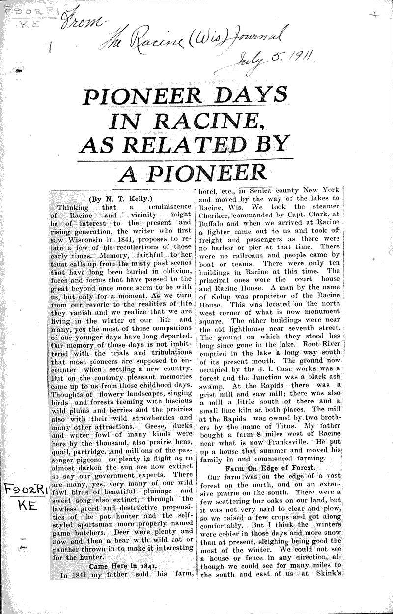  Source: Racine Journal Date: 1911-07-05