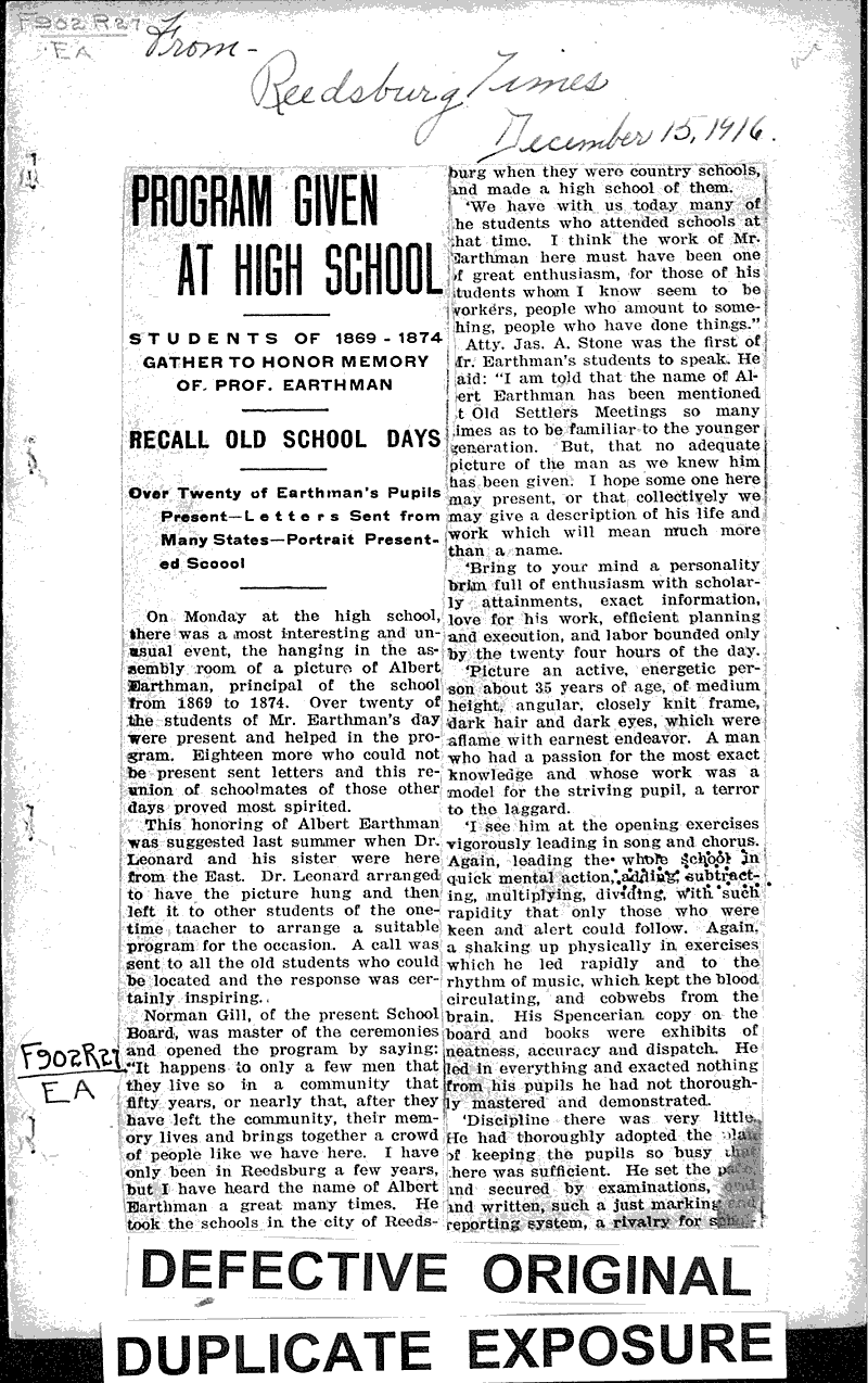  Source: Reedsburg Times Topics: Education Date: 1916-12-15
