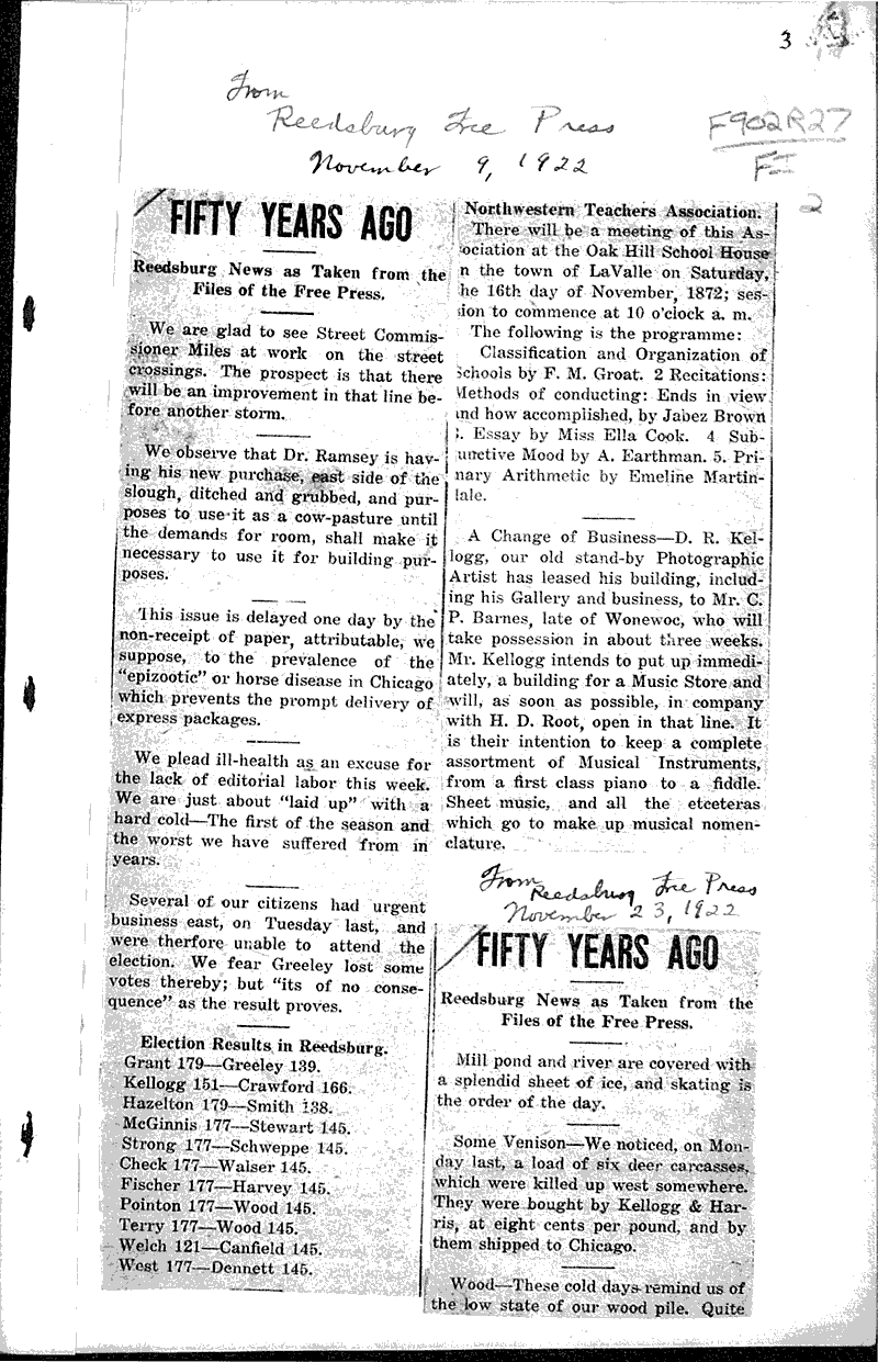 Source: Reedsburg Free Press Date: 1922-10-12