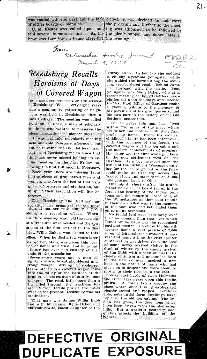  Source: Reedsburg Free Press Date: 1923-01-18