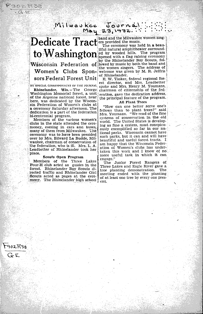  Source: Milwaukee Journal Date: 1932-05-23