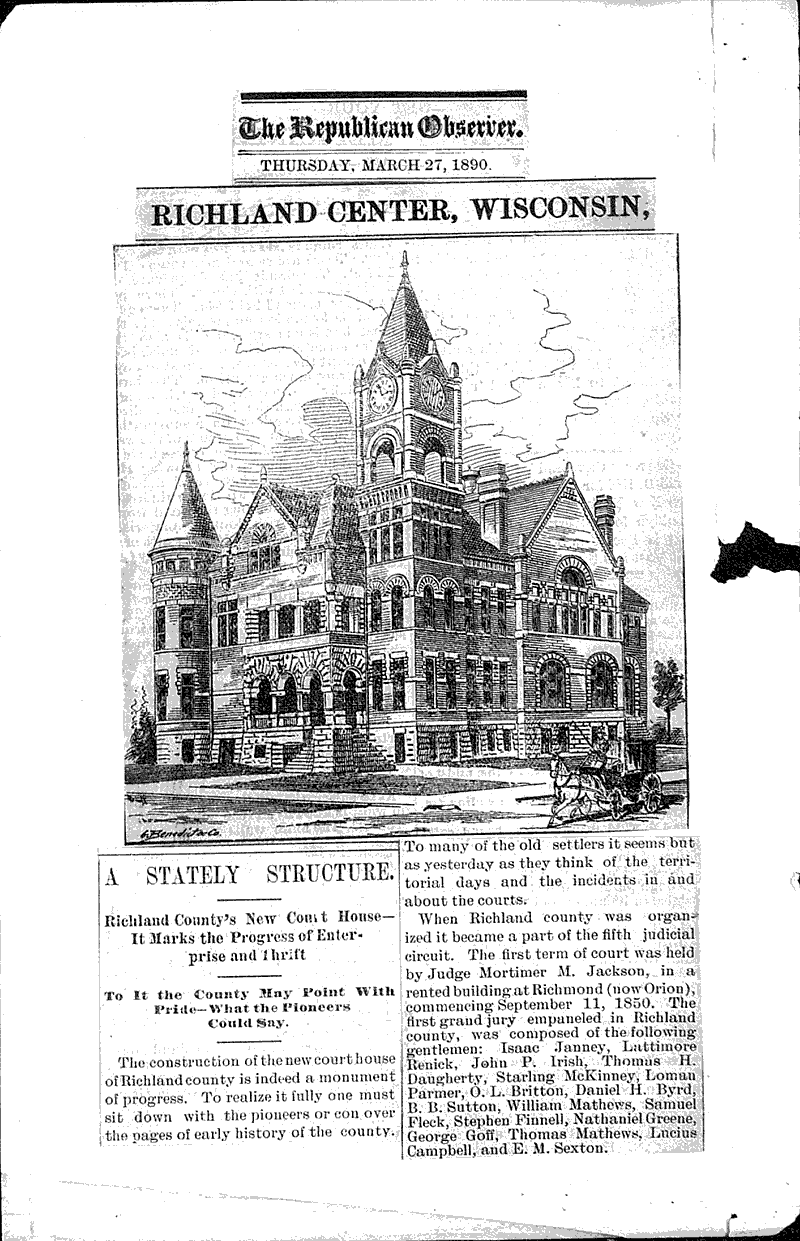  Source: Republican Observer Topics: Architecture Date: 1890-03-27