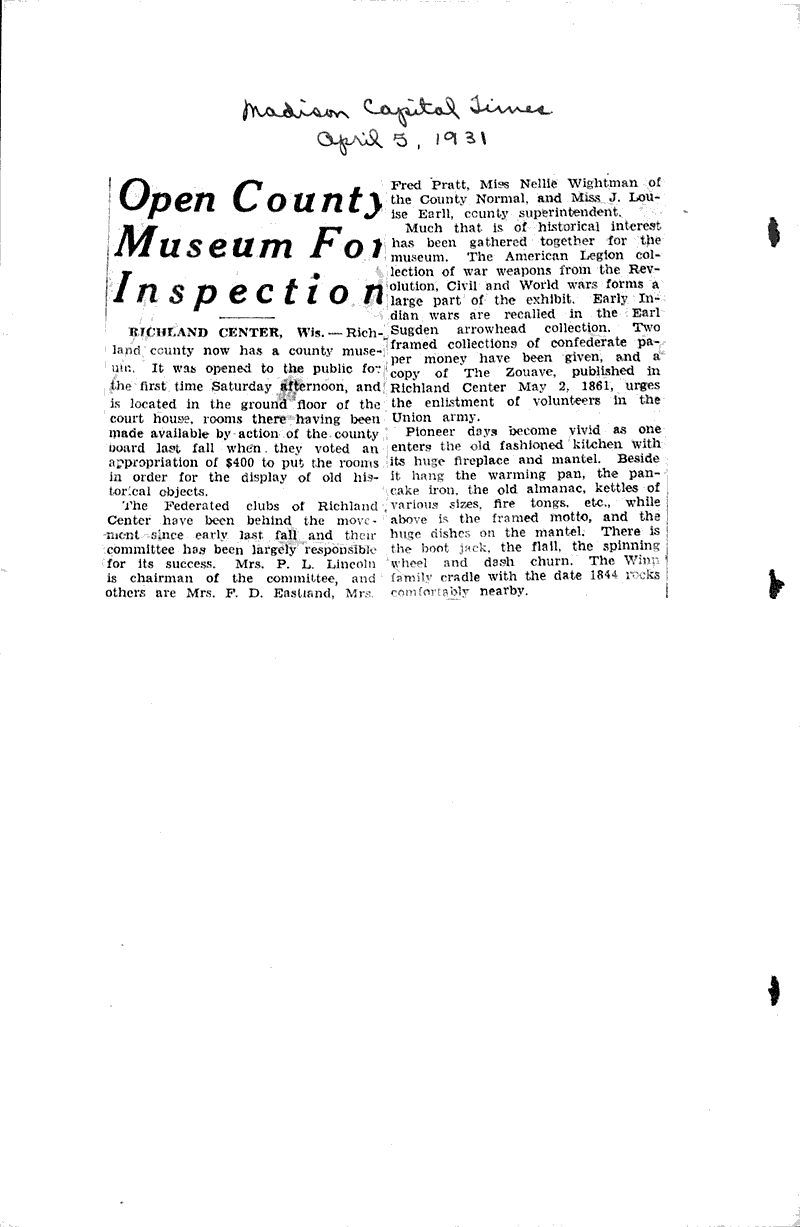  Source: Wisconsin State Journal Date: 1930-09-21