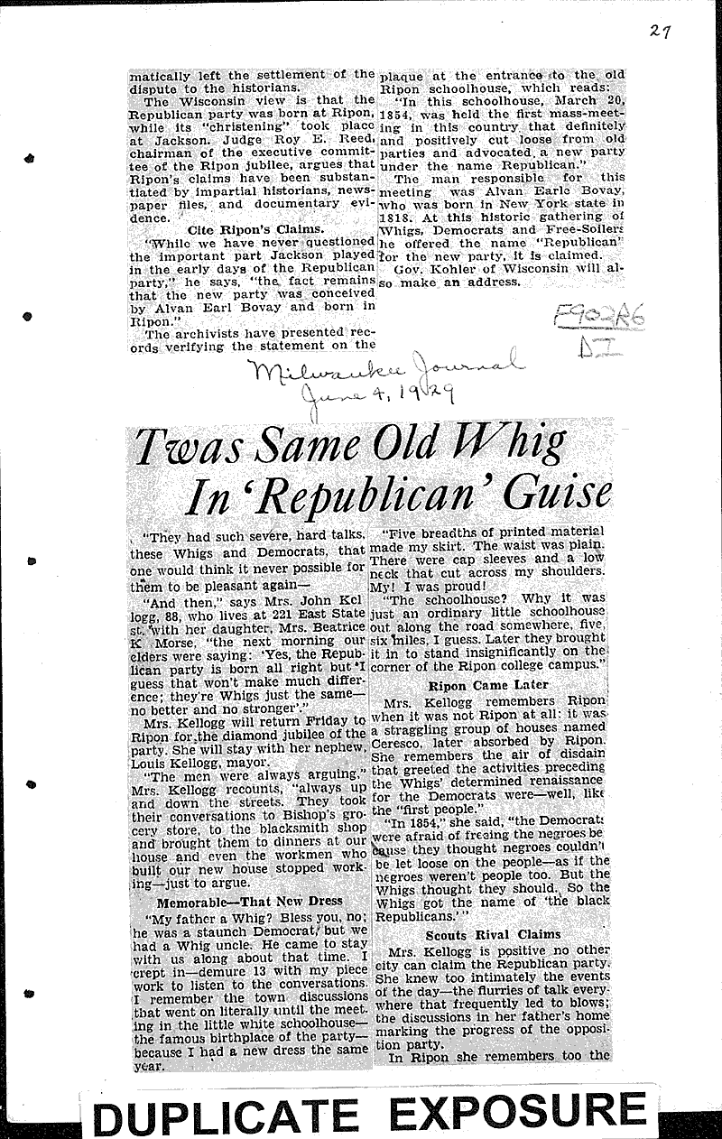  Source: Racine Journal Topics: Government and Politics Date: 1929-06-03