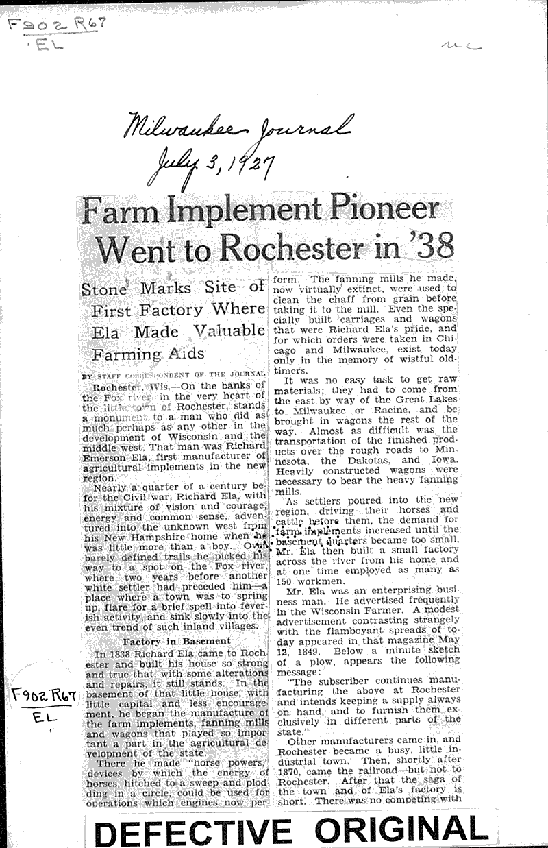  Source: Milwaukee Journal Topics: Agriculture Date: 1927-07-03