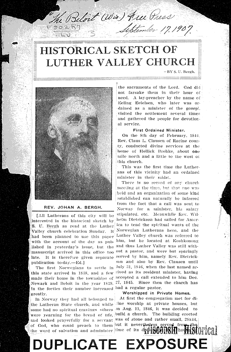  Source: Beloit Free Press Topics: Church History Date: 1907-09-17