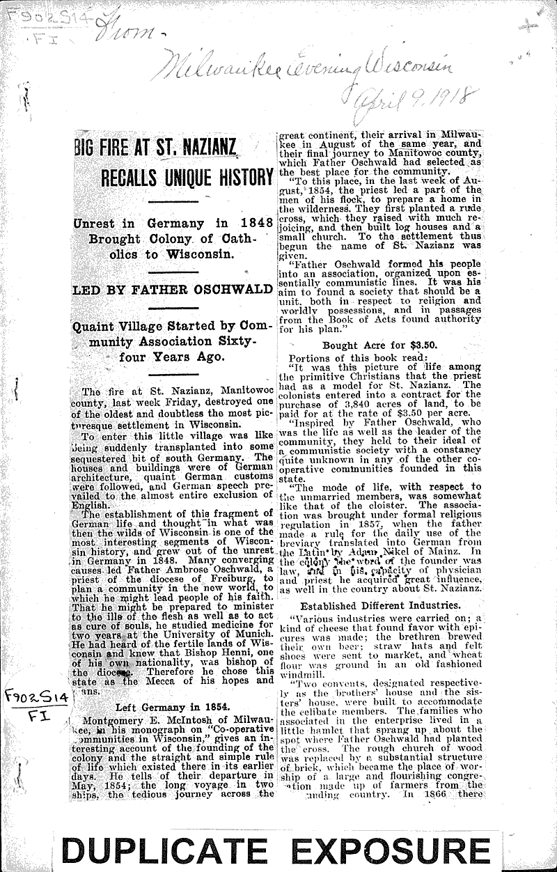 Source: Milwaukee Evening Topics: Immigrants Date: 1918-04-09