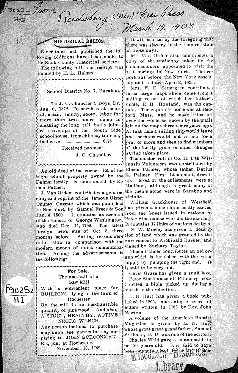  Source: Reedsburg Free Press Topics: Education Date: 1908-03-19