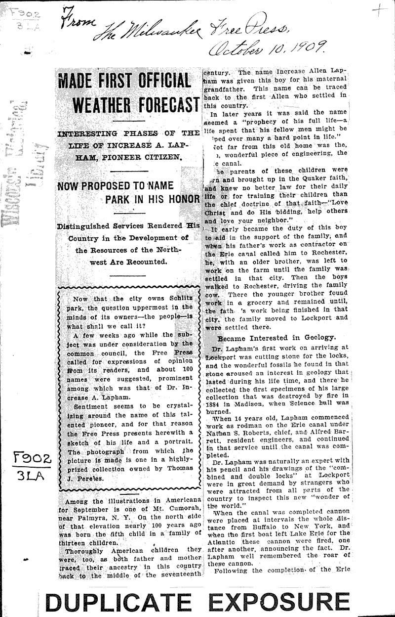  Source: Milwaukee Free Press Date: 1909-10-10