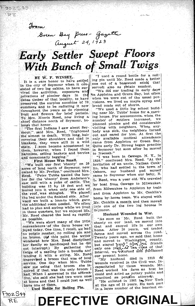  Source: Green Bay Press Gazette Date: 1923-08-24