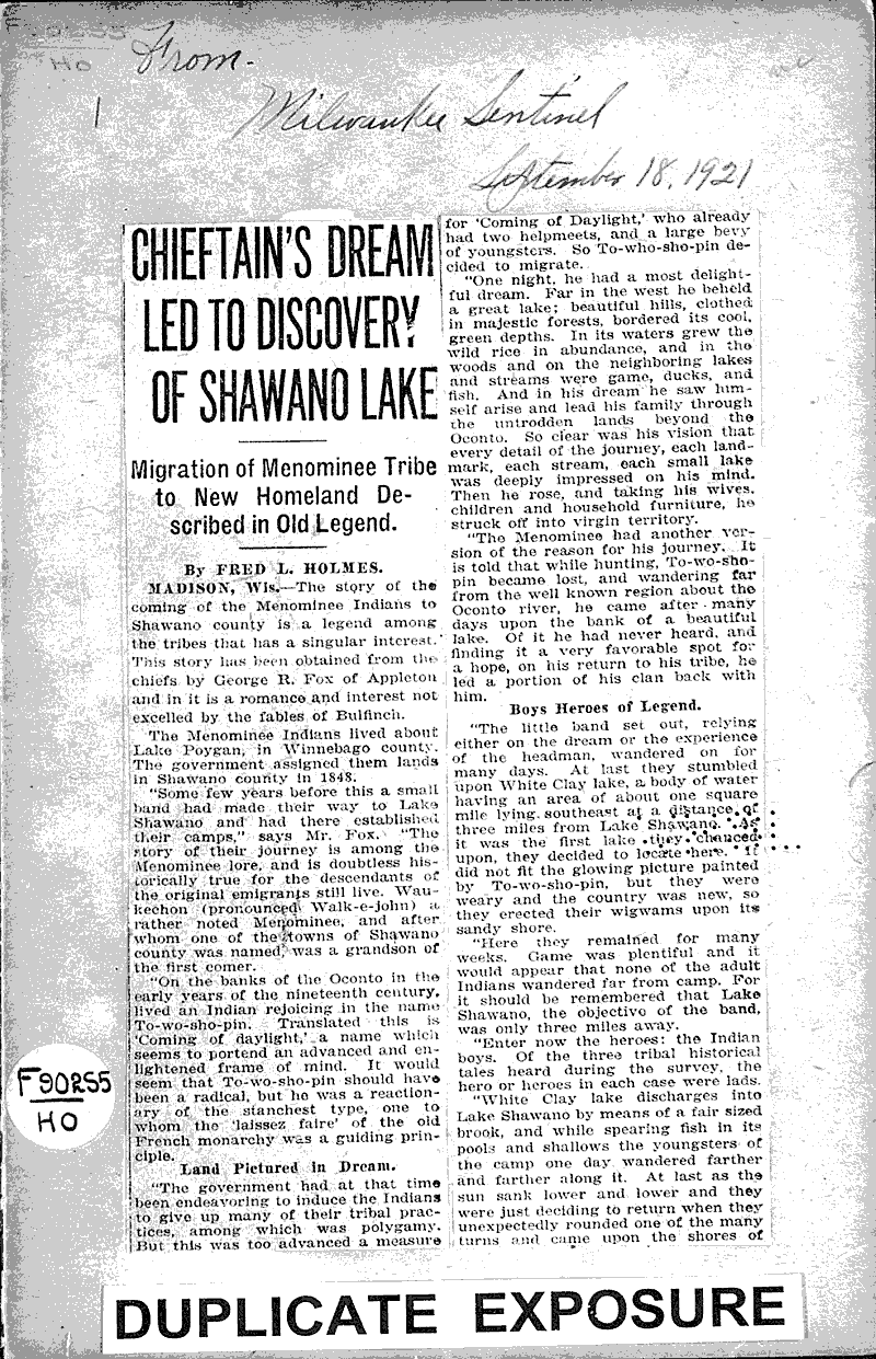  Source: Milwaukee Sentinel Date: 1921-09-18