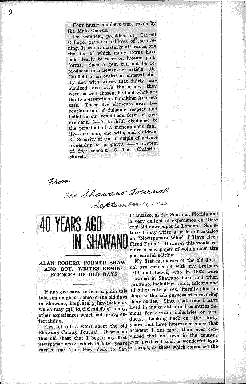  Source: Shawano Journal Date: 1922-09-14