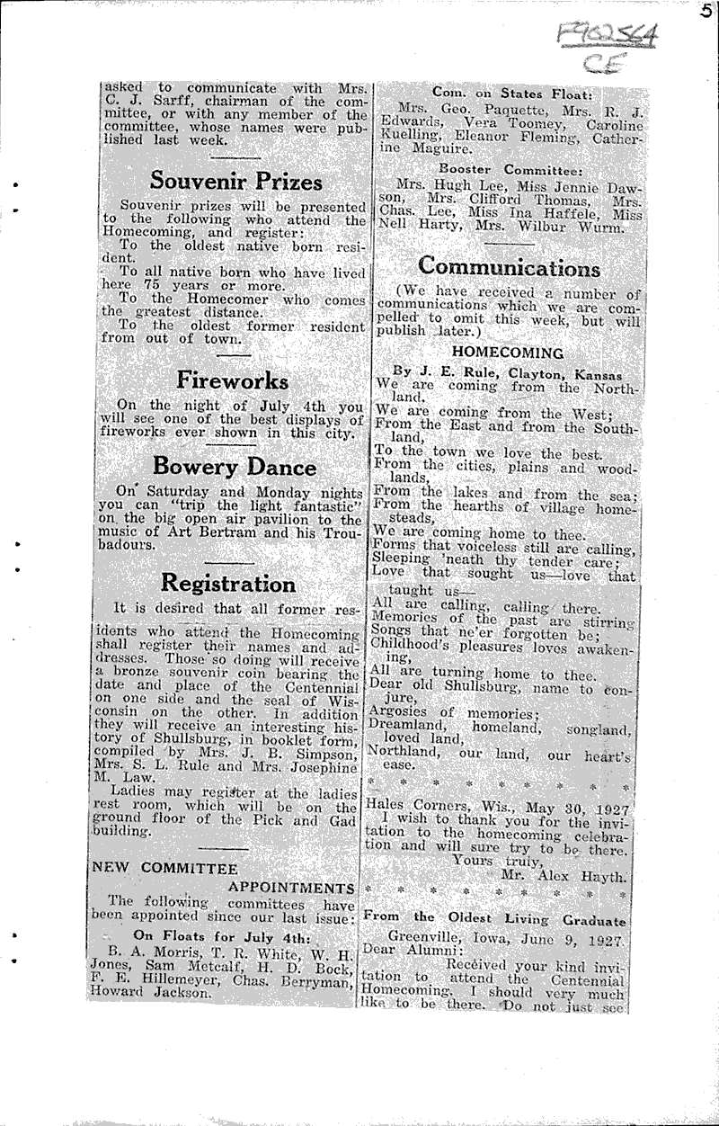  Source: Darlington Democrat Topics: Immigrants Date: 1927-05-19