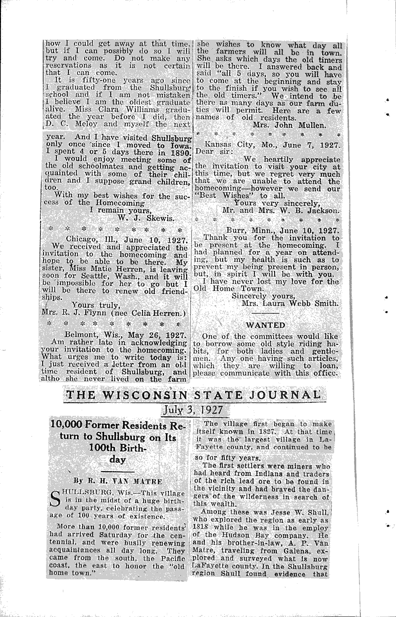  Source: Darlington Democrat Topics: Immigrants Date: 1927-05-19