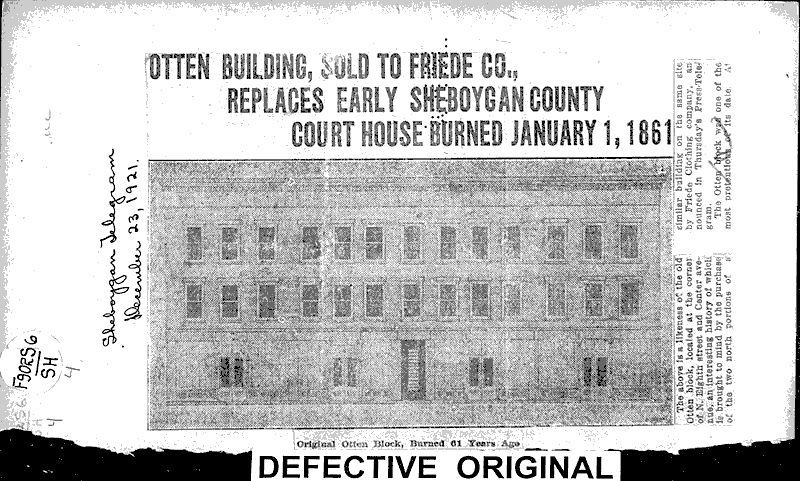 Source: Sheboygan Telegram Topics: Architecture Date: 1921-12-23