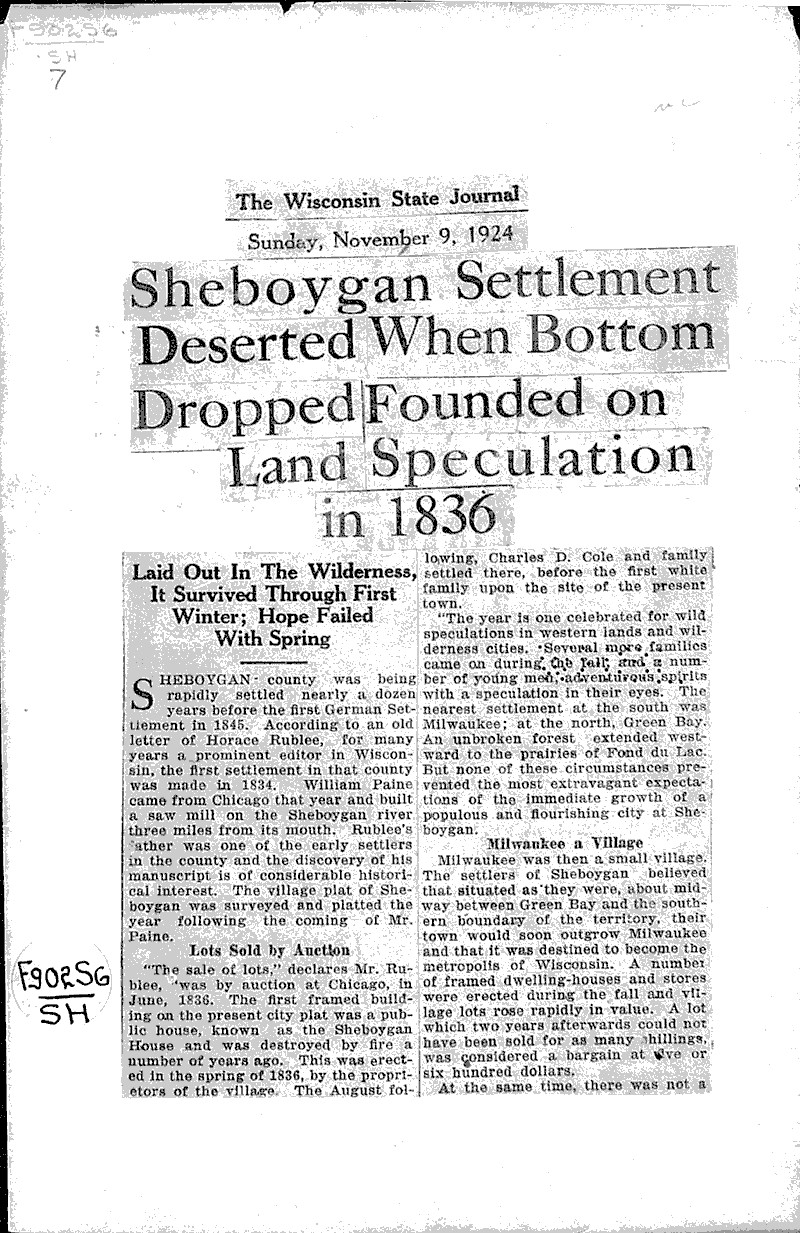 Source: Sheboygan Telegram Topics: Immigrants Date: 1923-02-22