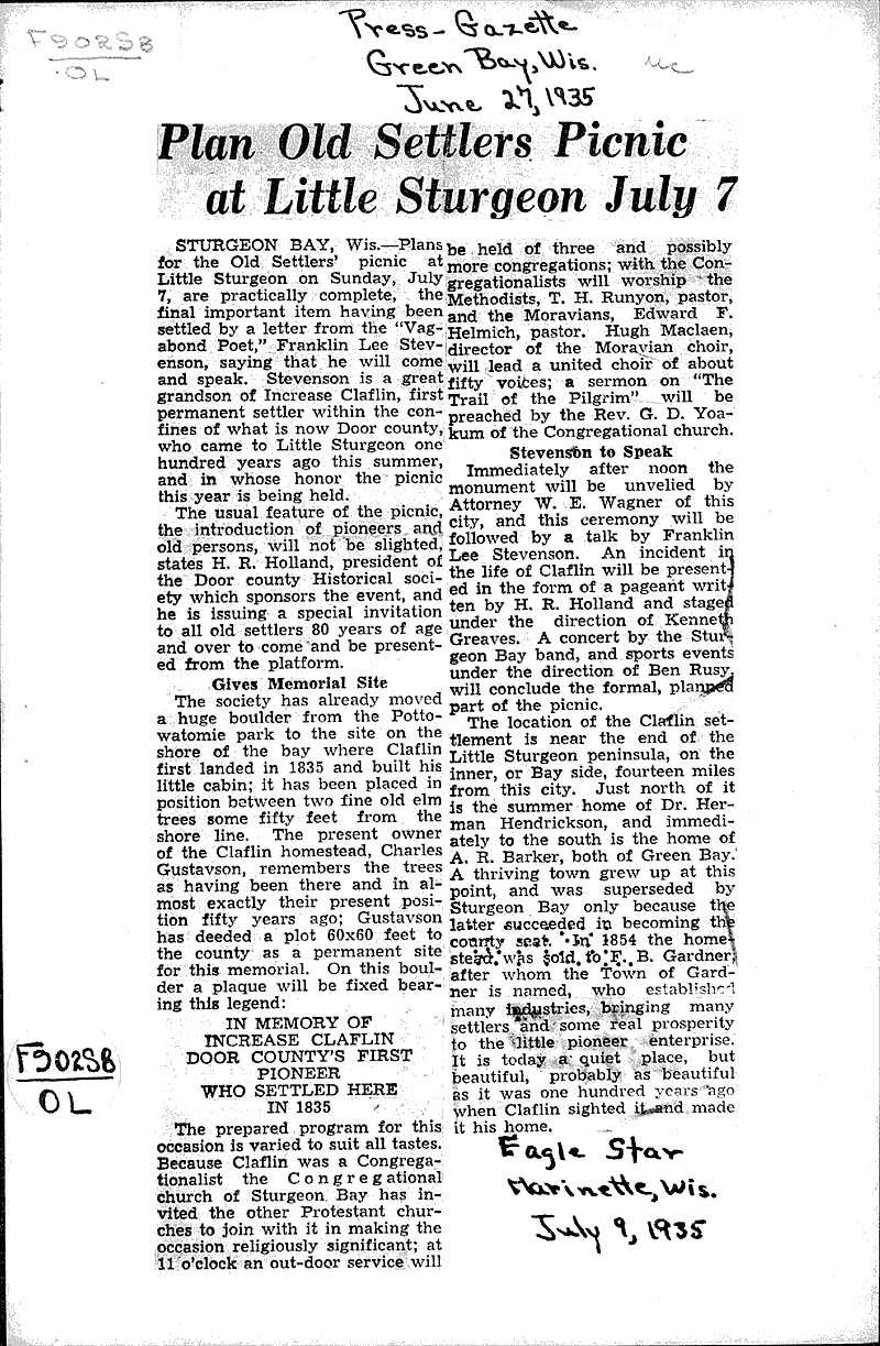  Source: Green Bay Press Gazette Date: 1935-06-27