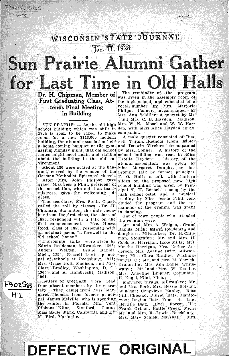 Source: Wisconsin State Journal Date: 1928-01-11