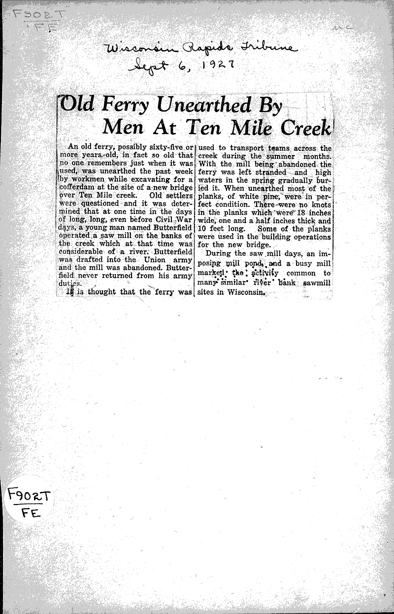  Source: Wisconsin Rapids Tribune Topics: Transportation Date: 1927-09-06