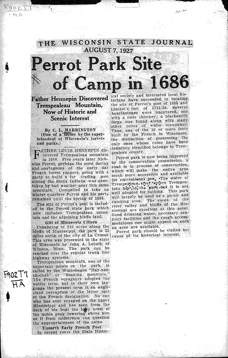  Source: Wisconsin State Journal Date: 1927-08-07