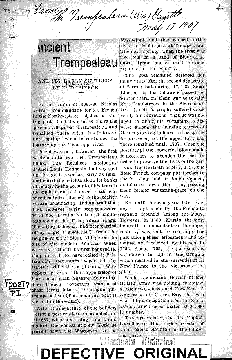  Source: Trempealeau Gazette Date: 1907-05-17