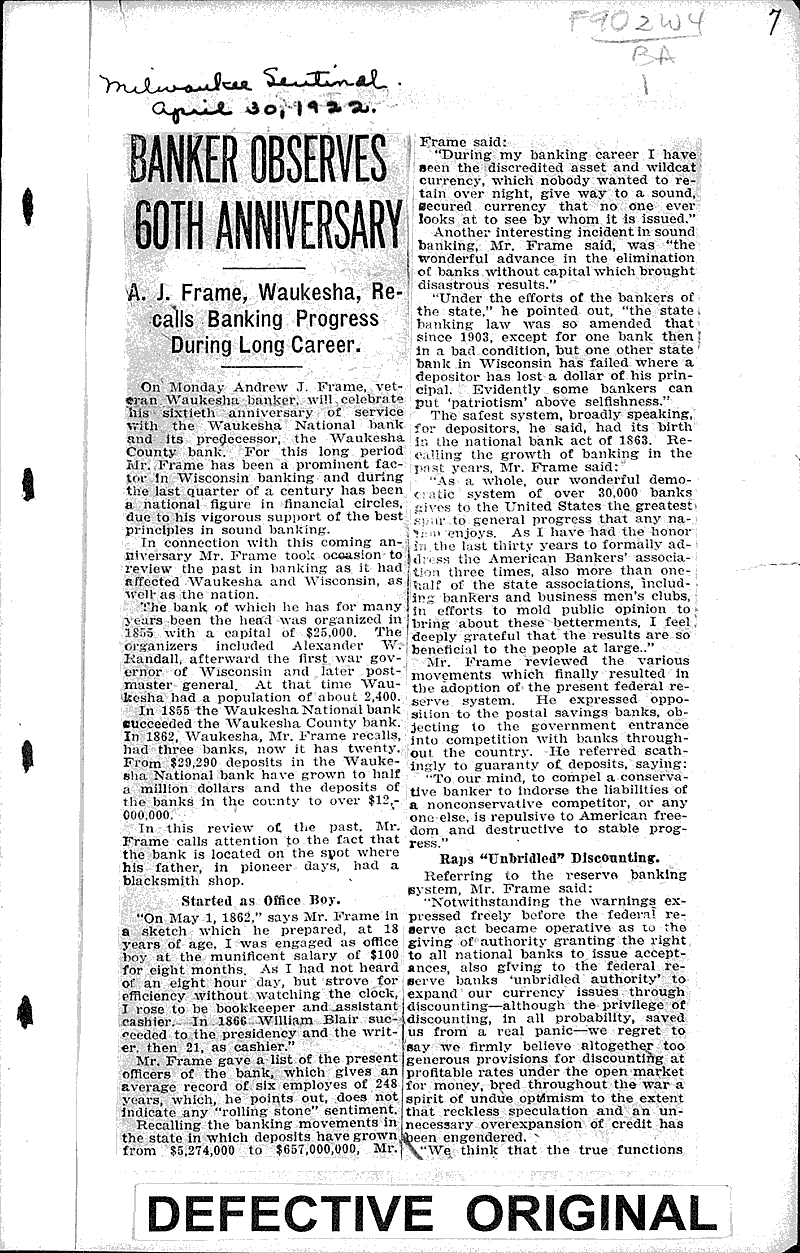 Source: Milwaukee Sentinel Topics: Industry Date: 1922-04-30