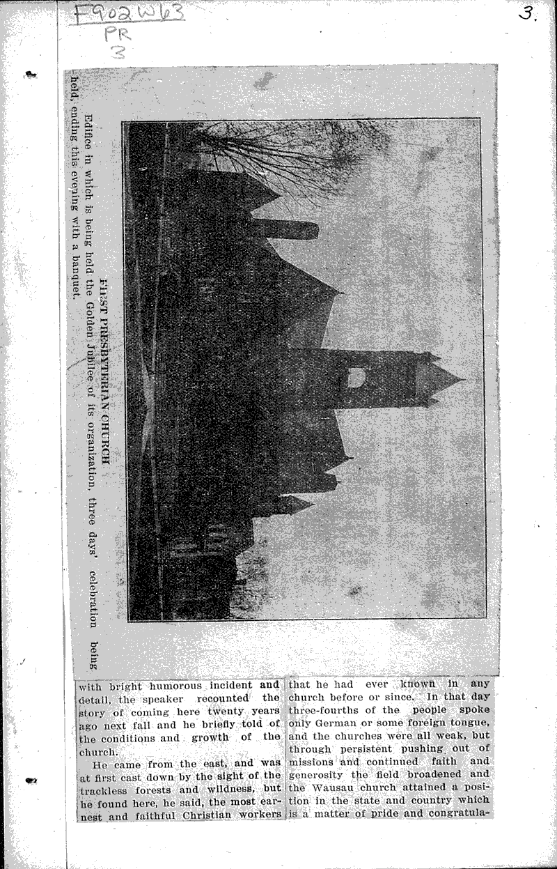  Source: Wausau Record-Herald Topics: Church History Date: 1908-06-02