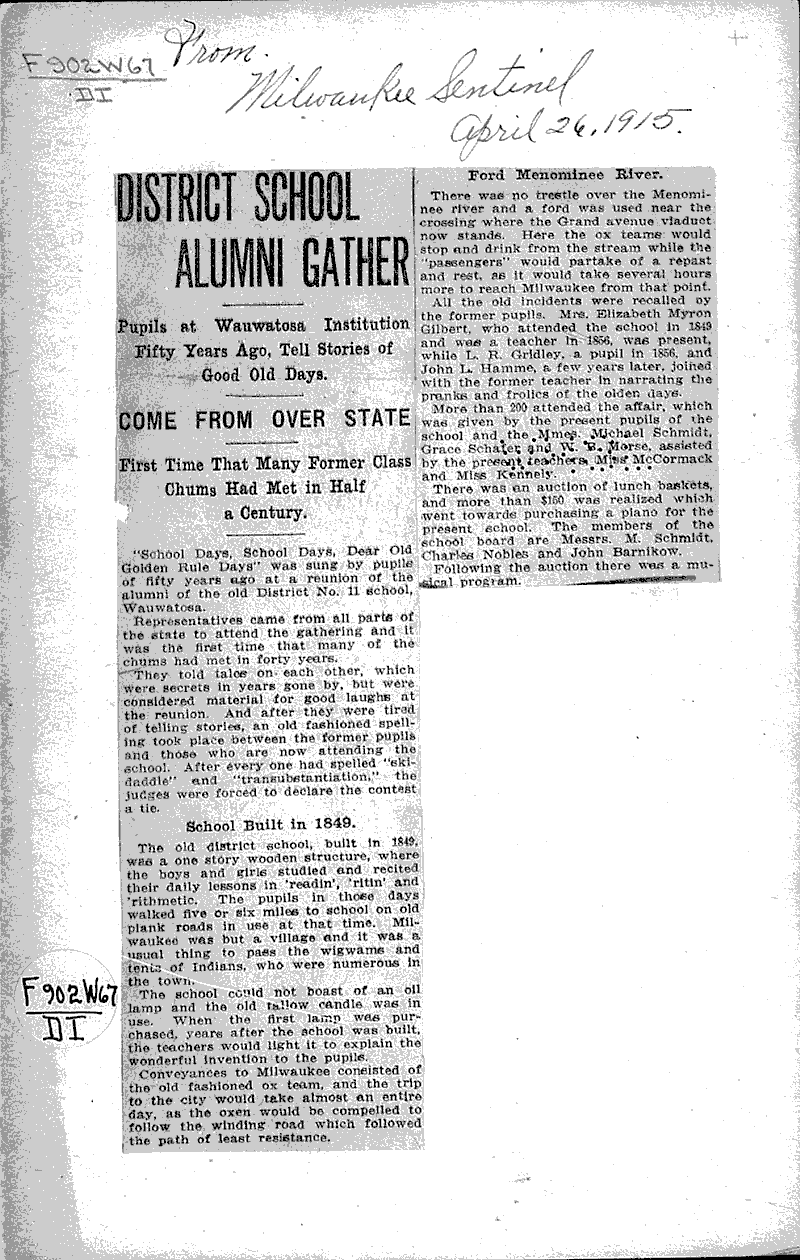  Source: Milwaukee Sentinel Topics: Education Date: 1915-04-26