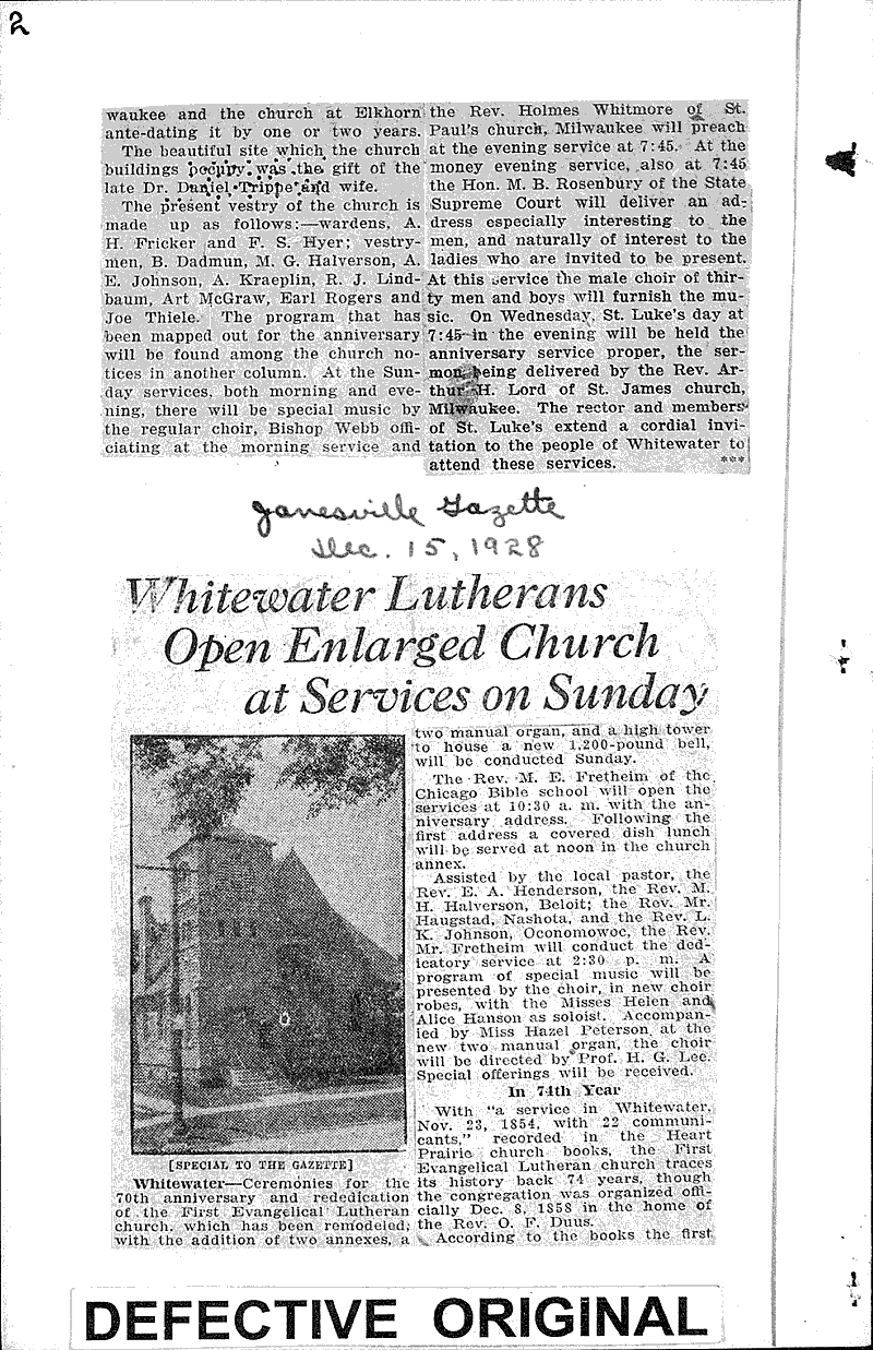  Source: Whitewater Register Topics: Church History Date: 1922-10-12