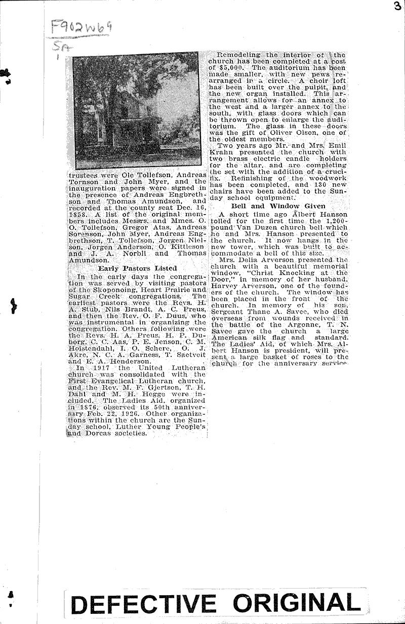  Source: Janesville Gazette Topics: Church History Date: 1928-12-15