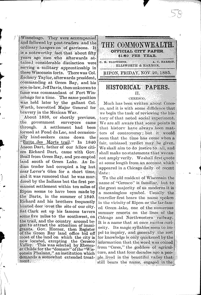  Source: Ripon Commonwealth Date: 1885-11-13