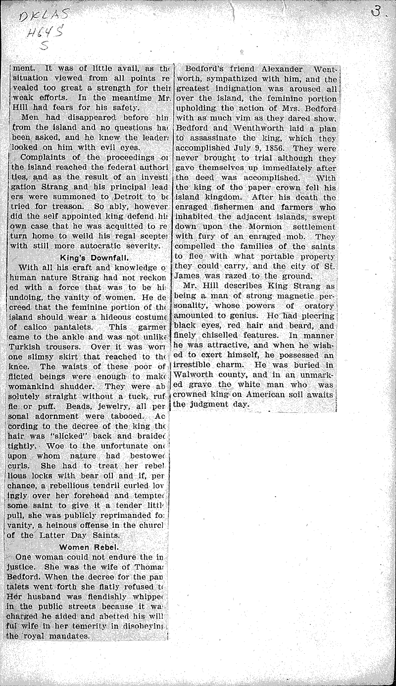  Source: Green Bay Advocate Topics: Church History Date: 1905-02-06