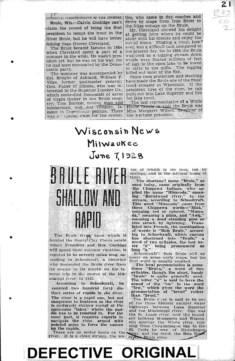  Source: Wisconsin State Journal Date: 1928-05-31