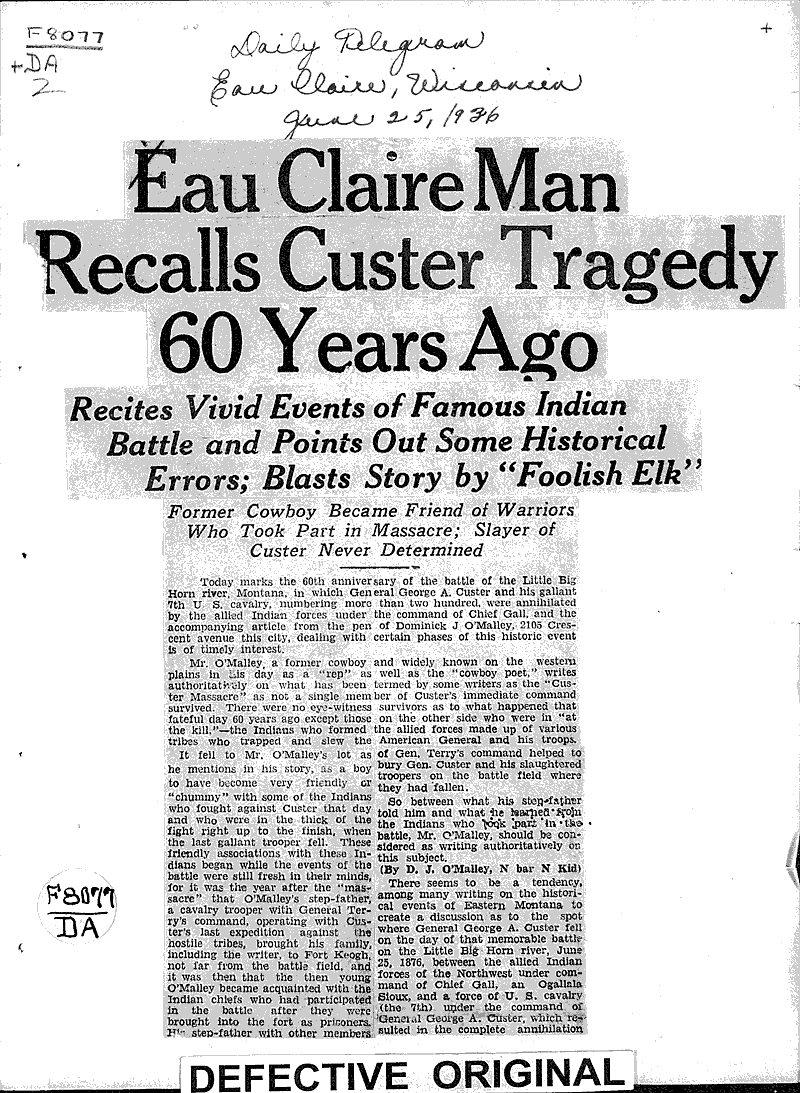  Source: Eau Claire Telegram Topics: Indians and Native Peoples Date: 1936-06-25