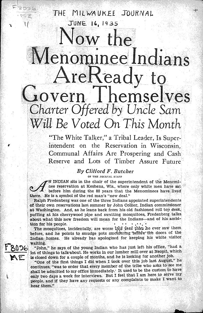  Source: Milwaukee Journal Topics: Indians and Native Peoples Date: 1935-06-16
