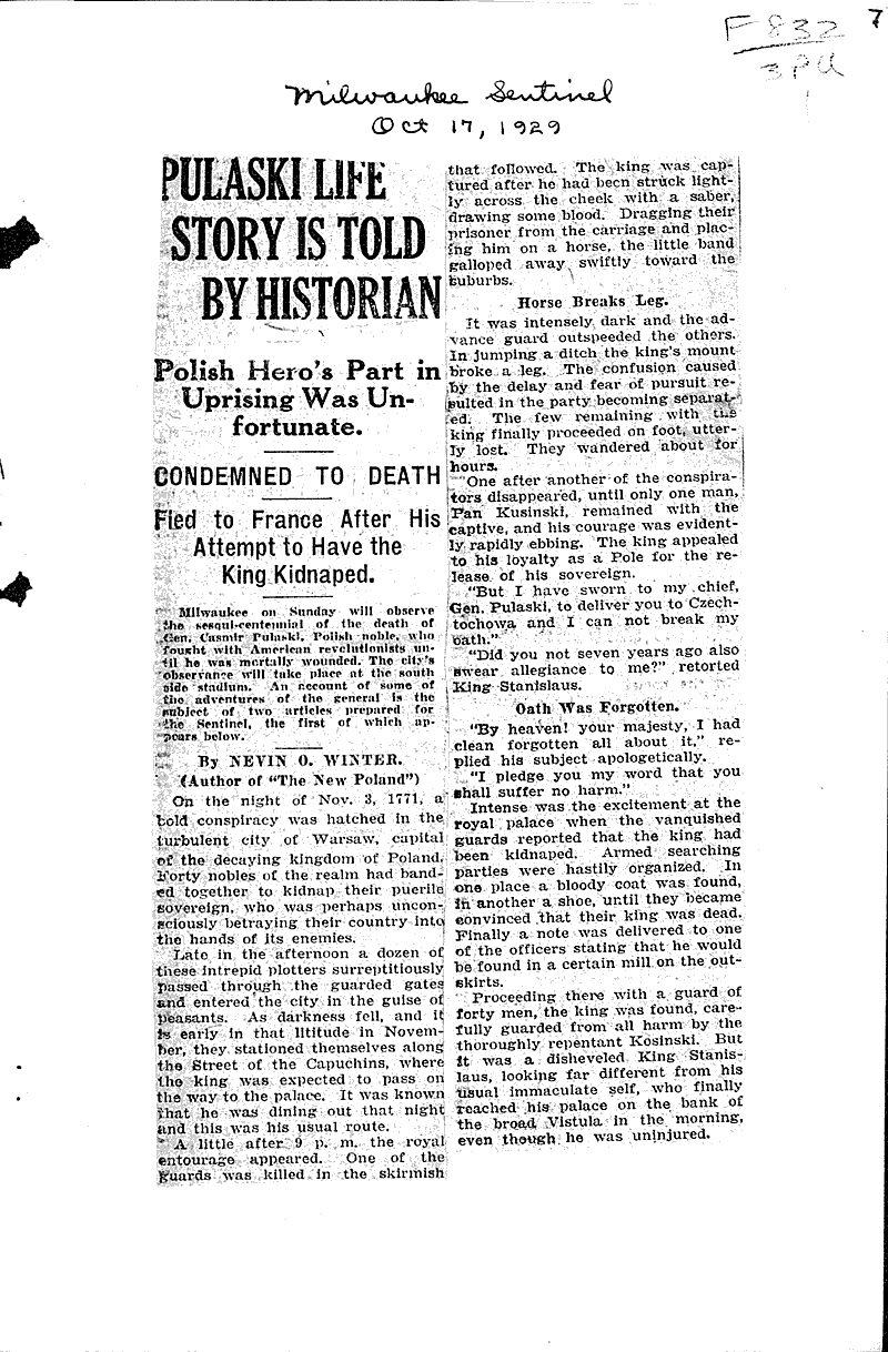  Source: Milwaukee Sentinel Topics: Wars Date: 1929-10-17