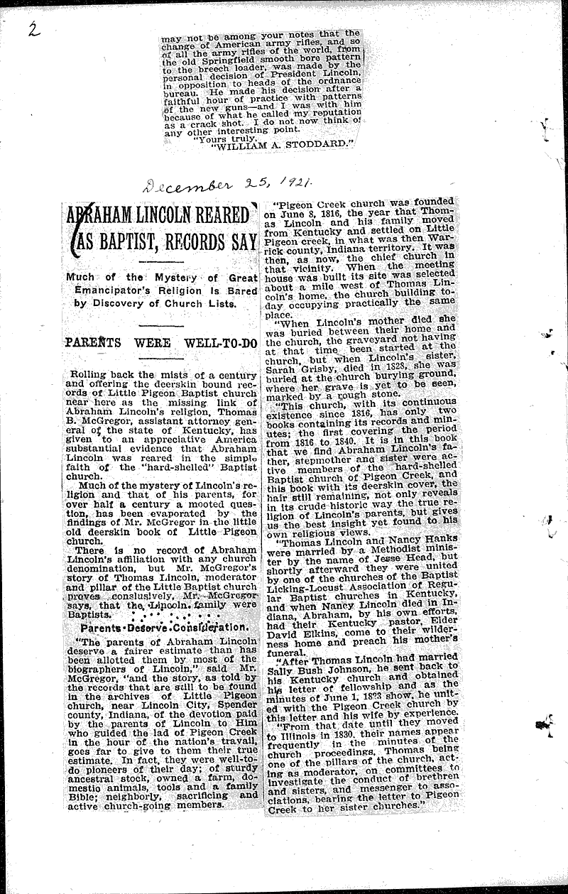  Source: Milwaukee Journal Topics: Civil War Date: 1921-12-04