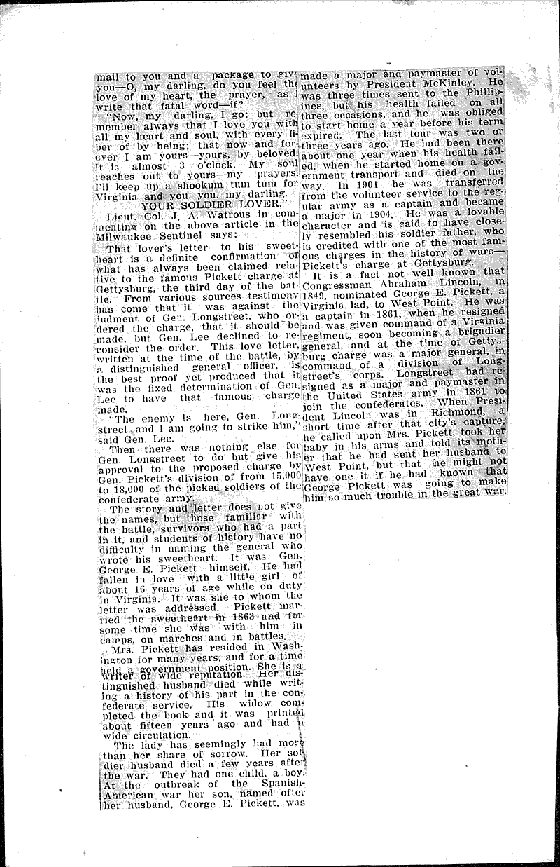  Source: Janesville Gazette Topics: Civil War Date: 1913-01-25