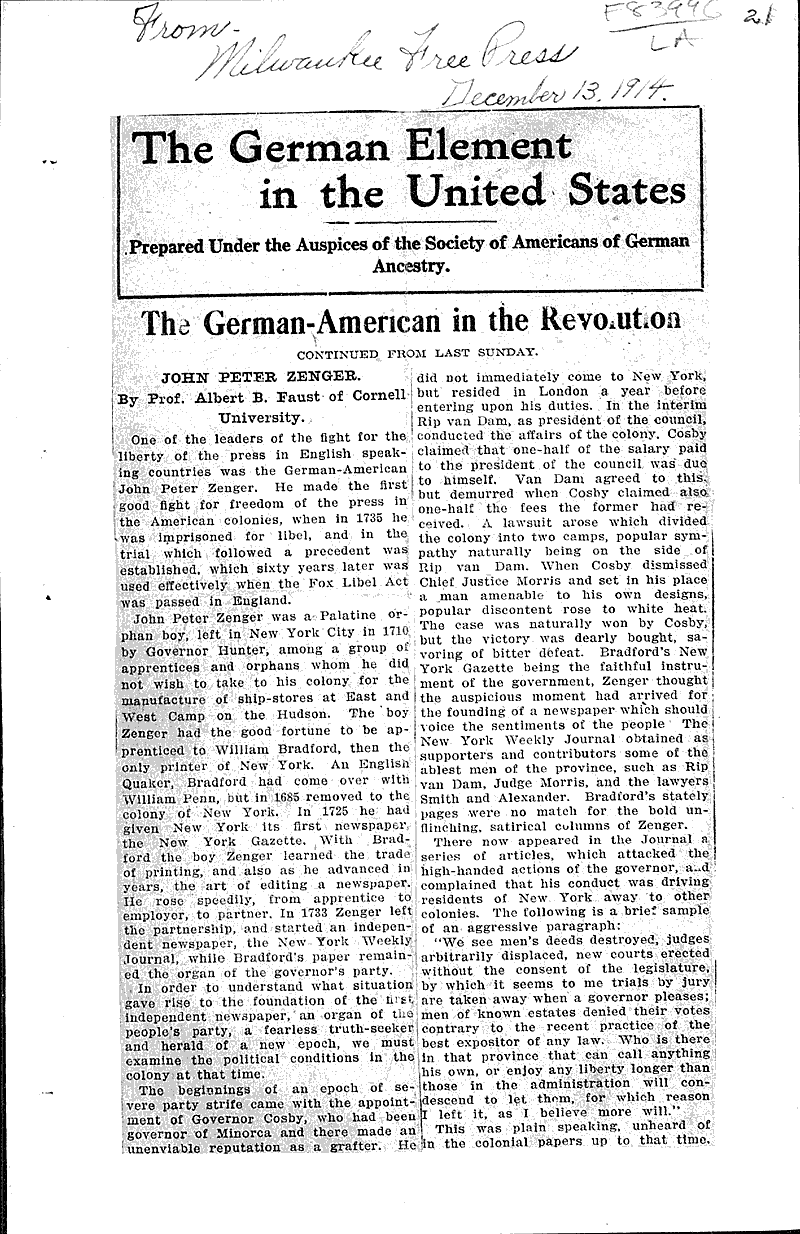  Source: Milwaukee Free Press Topics: Immigrants Date: 1914-10-18